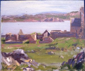 The Ruins of Iona Abbey (olje på lerret) av Francis Campbell Boileau Cadell