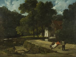 The Snuff Mill, Stapleton, ca. 1822 (olje om bord) av Francis Danby
