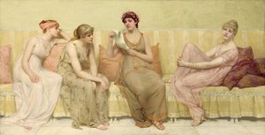 Leser historien om Oenone, ca. 1883