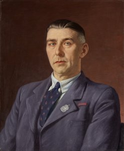 Portrett av Percival Henry Martin, Post Office, Bristol, ca. 1941-45 (olje på lerret) av Francis Dodd