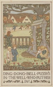 Ding dong bell-musen er i brønnen, hvem puttet henne i (fargelitografi)