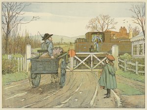 Lokomotivfører (fargelitografi) av Francis Donkin Bedford