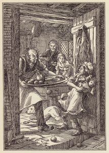Illustrasjon til Sirissen på ildstedet av Charles Dickens (fargelitografi) av Francis Donkin Bedford