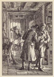 Illustrasjon til Sirissen på ildstedet av Charles Dickens (fargelitografi) av Francis Donkin Bedford
