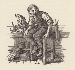Illustrasjon til Sirissen på ildstedet av Charles Dickens (fargelitografi) av Francis Donkin Bedford