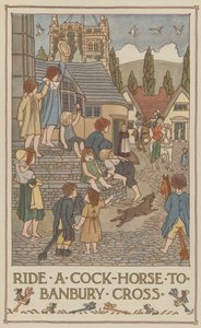 Ri en hanehest til Banbury Cross (fargelitografi) av Francis Donkin Bedford