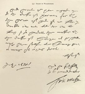 Brev fra Sir Francis Drake til Sir Francis Walsingham signert 29. juli 1588, publisert i 