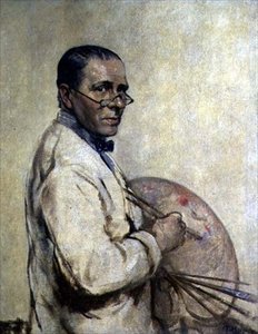 Portrett av kunstneren Sir William Orpen (1878-1931) ca. 1932 (olje på lerret) av Francis Edwin Hodge