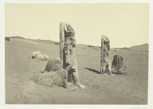 Kolosser og Sphynx ved Wady Saboua, Nubia, 1857. av Francis Frith