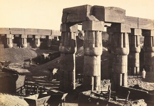 "Egypt og Palestina": søylegang på gårdsplassen til festivalen til Amenhotep III i tempelet til Luxor (El-Uqsor), Egypt av Francis Frith
