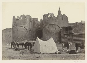 Utsikt over Bab al-Azab, porten til Kairo-citadellet Báb El-Azab-citadellet (tittel på objekt) av Francis Frith