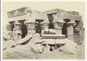 Utsikt over tempelet til Kom Ombo Kom igjen Ombo. NearView. (tittel på objekt) av Francis Frith