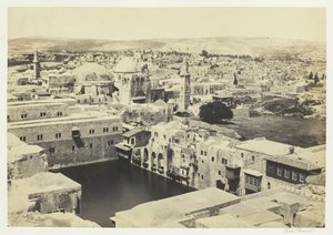 The Pool of Hezekiah, fra Hippicus-tårnet, Jerusalem, 1857. av Francis Frith