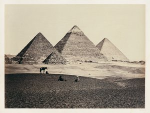 Pyramidene i El-Gizeh sett fra sørvest av Francis Frith