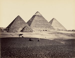 Pyramidene i Giza sett fra sørvest av Francis Frith