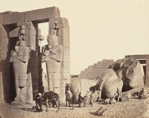 The Ramasseum of El-Kurneh, Theben, First View, ca. 1857. av Francis Frith