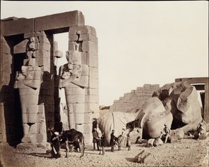 Rameseum of El-Kurneh, Theben, 1857. av Francis Frith