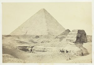 Sfinksen og den store pyramiden, Giza, 1857. av Francis Frith
