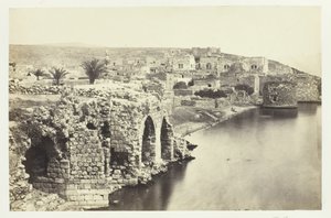 Byen og innsjøen Tiberias, fra sør, 1857. av Francis Frith