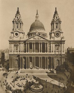 Den store kirken bygget av Wren på stedet til Old St. Pauls, c1935.
