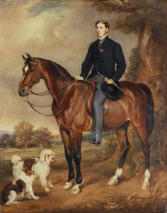 Et ridesportrett av Seymour Sydney Hyde 6. jarl av Harrington (olje på lerret)
