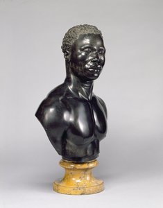 Byste av en mann, ca. 1758 (svart kalkstein og gul marmor) (se også 281574)