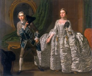 'David Garrick og Hannah Pritchard i en scene fra The Suspicious Husband', 1752 av Francis Hayman