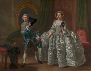 David Garrick og Mrs. Pritchard i Benjamin Hoadleys "The Suspicious Husband" av Francis Hayman