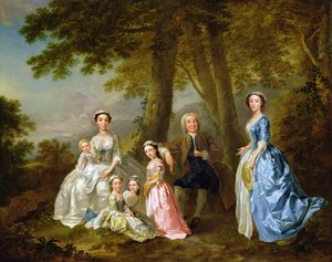 Samuel Richardson satt sammen med sin andre familie av Francis Hayman
