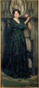 The Lady of the Carnation, ca. 1919 (olje på lerret) av Francis Henry Newbery