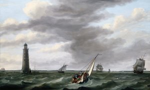 Frakt fra Eddystone Lighthouse (olje på lerret)