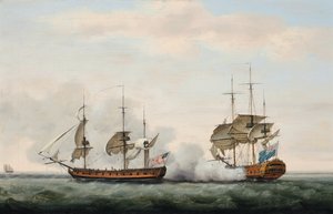 East India Companys skip Bridgewater forsvarte lasten hennes fra et angrep fra den amerikanske kapereren Hampden på vei fra St. Helena til England 8. mars 1779