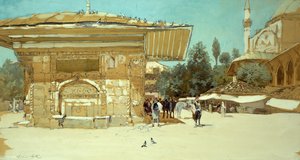 Vakker fontene, Scutari (gouache på papir)