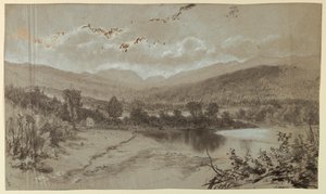 Landskap med tre bygninger av Francis Hopkinson Smith
