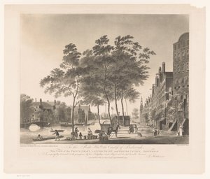 Utsikt over Prinsengracht og Westerkerk i Amsterdam Utsikt over Prince graft-Lanuor Graft- og Wester Church-Amsterdam (tittel på objekt) av Francis Jukes