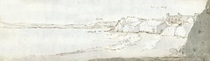 Tenby havn, ca. 1678 (akvarell og brunt blekk på papir)