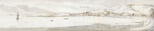 Swansea, ca. 1678 (akvarell og brunt blekk på papir) av Francis Place