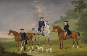 John Corbet, Sir Robert Leighton og John Kynaston med sine hester og hunder