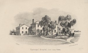 Episcopal Hospital, litho av P.S. Duval und Son, 1856 av Francis Schell