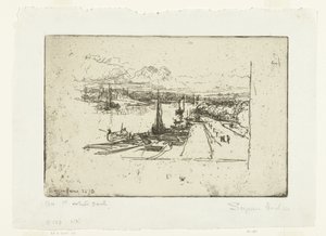 Amstel fra Amstelhotel Amstel II av Francis Seymour Haden (Sir) (signed by artist)