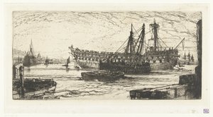 Demontering av skipet Agamemnon Oppløsning av Agamemnon av Francis Seymour Haden (Sir) (signed by artist)