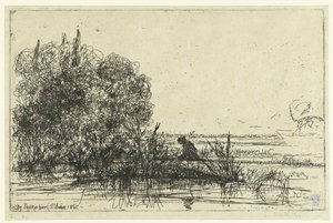 Twickenham aan de temaer Twickenham kirke Av Twickenham (tittel på objekt) av Francis Seymour Haden (Sir) (signed by artist)