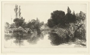 Dam Shere Mill Pond av Francis Seymour Haden (Sir) (signed by artist)