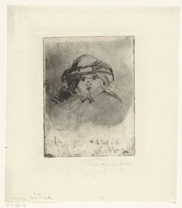 Hodet til en jente Et barnehode av Francis Seymour Haden (Sir)