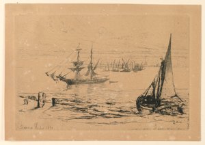 En brigg for anker av Francis Seymour Haden