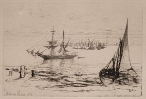 En brigg for anker av Francis Seymour Haden