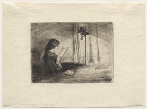 En dame som leser av Francis Seymour Haden