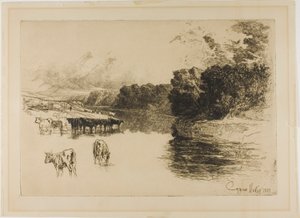 En Lancashire-elv av Francis Seymour Haden