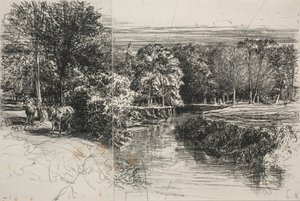 Dundrum River and the Two Asses, 1863. av Francis Seymour Haden