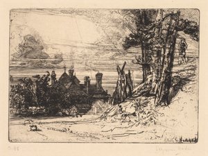 Horsleys hus i Willesley, 1865. av Francis Seymour Haden